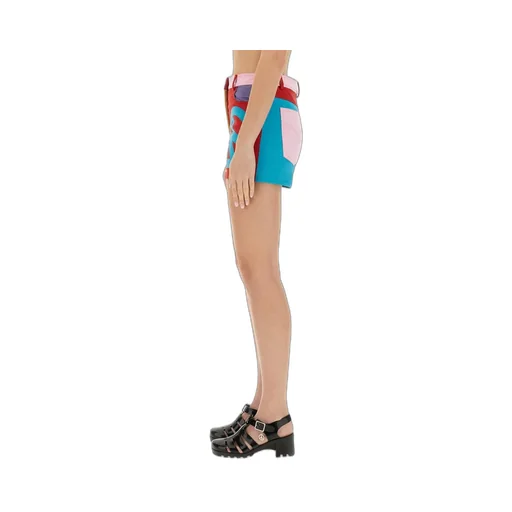Moschino Jeans Colour-Blocked High-Waist Mini Shorts