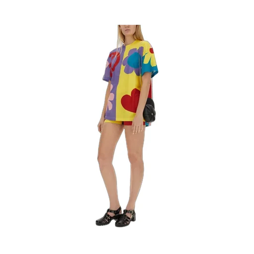 Moschino Jeans Colour-Blocked High-Waist Mini Shorts