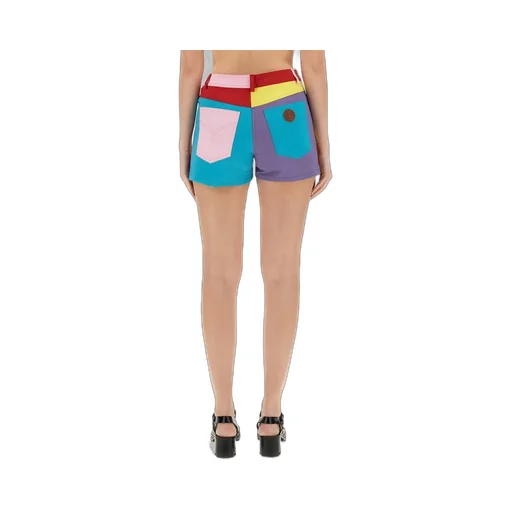 Moschino Jeans Colour-Blocked High-Waist Mini Shorts