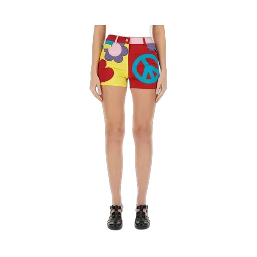 Moschino Jeans Colour-Blocked High-Waist Mini Shorts