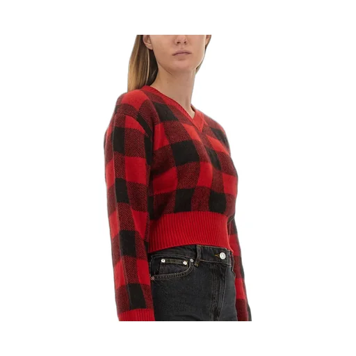 Moschino Jeans Checked Knitted Jumper