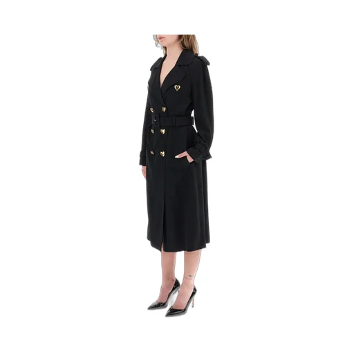 Moschino Heart Shaped Buttons Double Breasted Coat