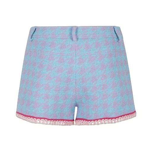 Moschino Houndstooth Tassel Trim Shorts
