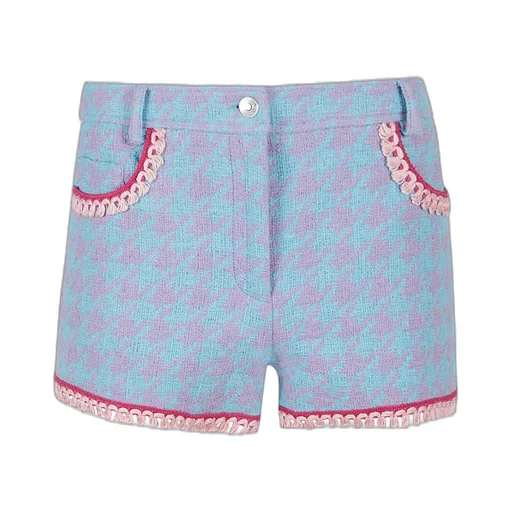 Moschino Houndstooth Tassel Trim Shorts