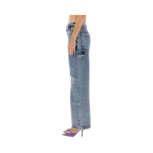 Moschino Jeans Logo Patch Wide-Leg Jeans