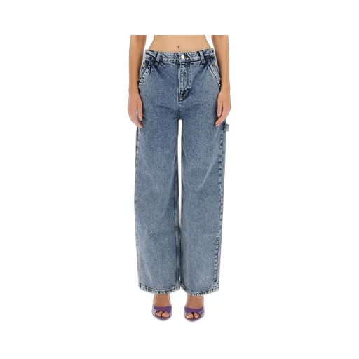 Moschino Jeans Logo Patch Wide-Leg Jeans