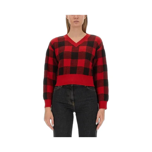Moschino Jeans Checked Knitted Jumper