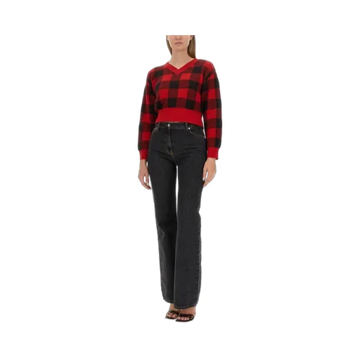 Moschino Jeans Checked Knitted Jumper