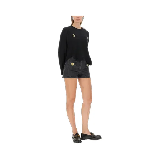 Moschino Asymmetric Hem Crewneck Knitted Jumper