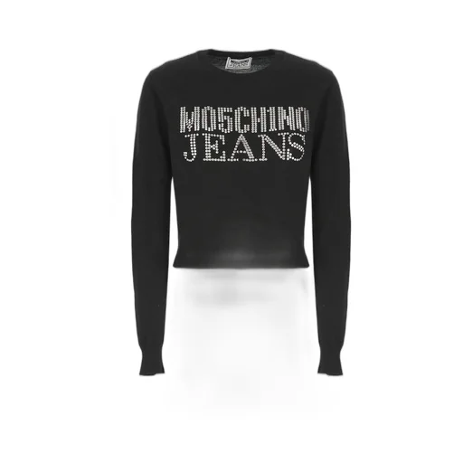 Moschino Jeans Logo Embellished Knitted Jumper