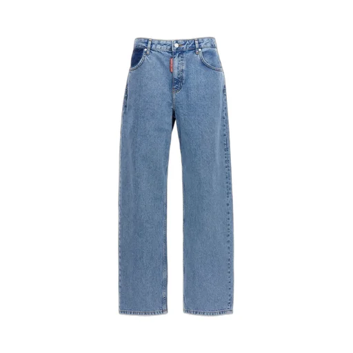Moschino Jeans Logo Patch Wide-Leg Jeans