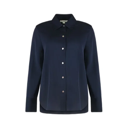 Vince Button-Front Silk Shirt