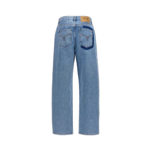 Moschino Jeans Logo Patch Wide-Leg Jeans