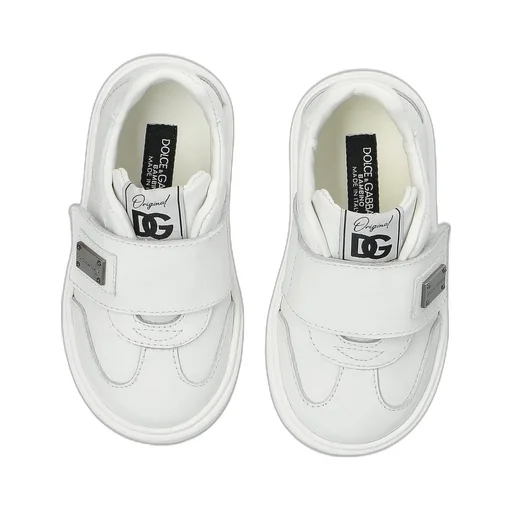 Dolce & Gabbana Kids Logo Plaque Touch-Strap Sneakers