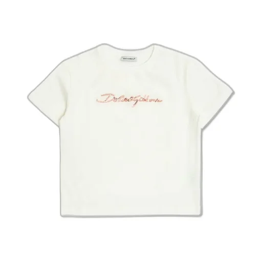 Dolce & Gabbana Kids Sequinned Logo Embellished T-Shirt