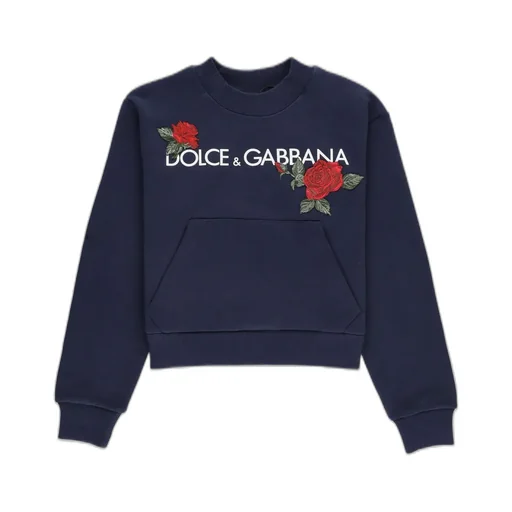 Dolce & Gabbana Kids Rose Patch Crewneck Sweatshirt