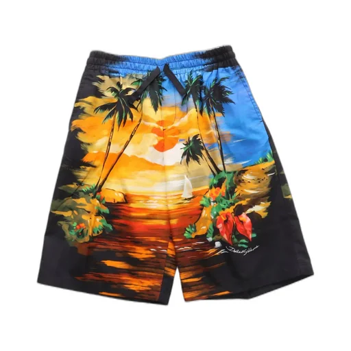 Dolce & Gabbana Kids Sunset Printed Drawstring Shorts
