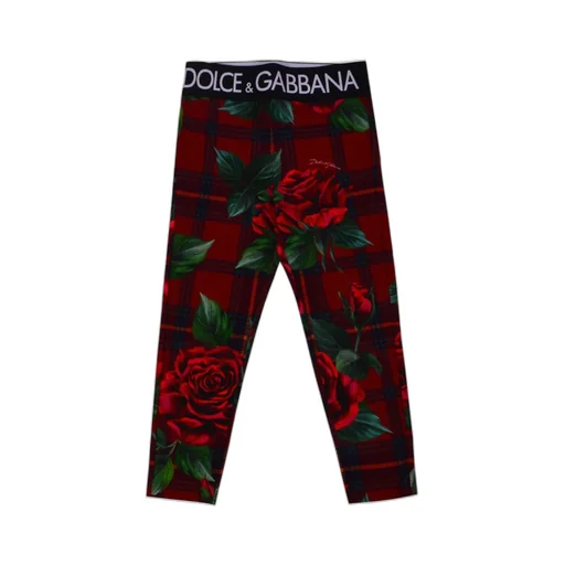Dolce & Gabbana Kids Rose Printed Interlock Leggings