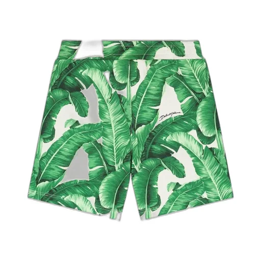 Dolce & Gabbana Kids Leaf-Printed Drawstring Shorts