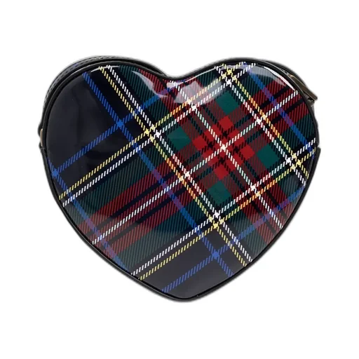 Dolce & Gabbana Kids Tartan Printed Heart Shaped Shoulder Bag