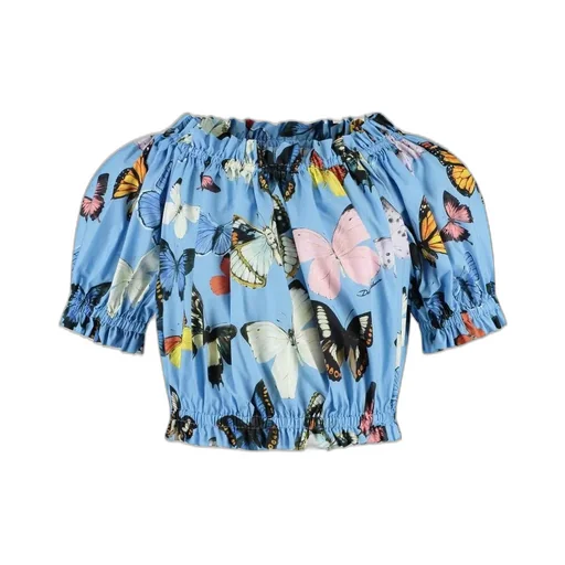 Dolce & Gabbana Kids Butterfly Printed Poplin Top