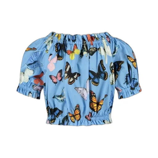 Dolce & Gabbana Kids Butterfly Printed Poplin Top