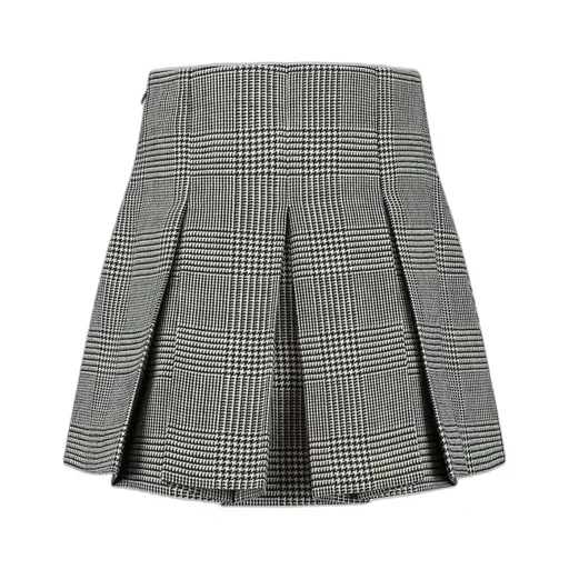 Dolce & Gabbana Kids Logo Plaque Glen Plaid Skirt