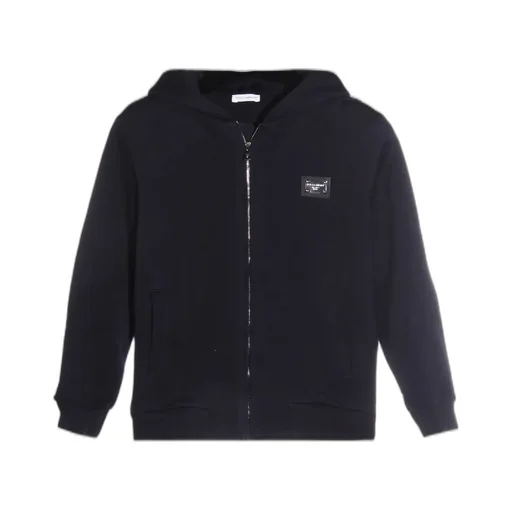 Dolce & Gabbana Kids Logo Patch Zip-Up Hoodie