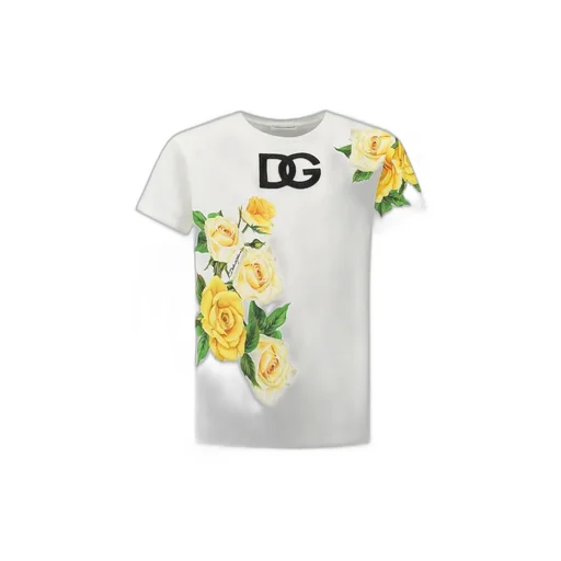Dolce & Gabbana Kids Rose Printed Jersey T-Shirt