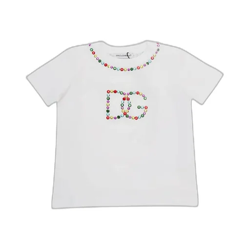 Dolce & Gabbana Kids Logo Studded Crewneck T-Shirt