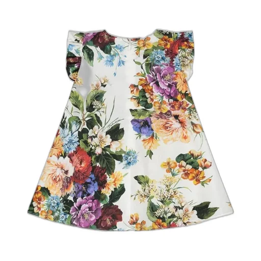 Dolce & Gabbana Kids Flower-Print Poplin Dress