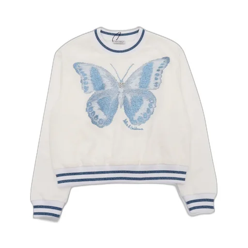 Dolce & Gabbana Kids Butterfly And Dg Logo Round-Neck Sweatshirt