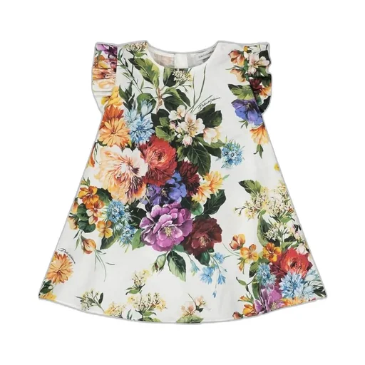 Dolce & Gabbana Kids Flower-Print Poplin Dress