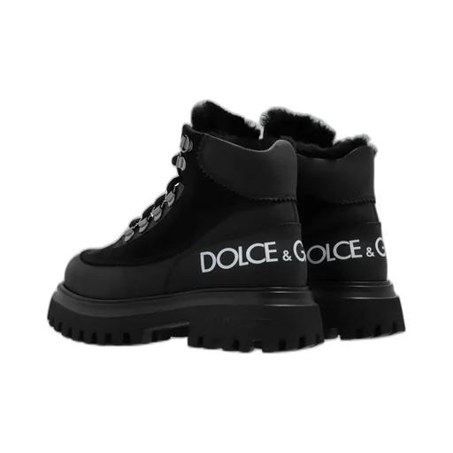 Dolce & Gabbana Kids Logo Printed Lace-Up Boots
