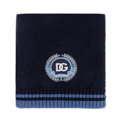 Dolce & Gabbana Kids Dg Patch Embroidered Knitted Scarf