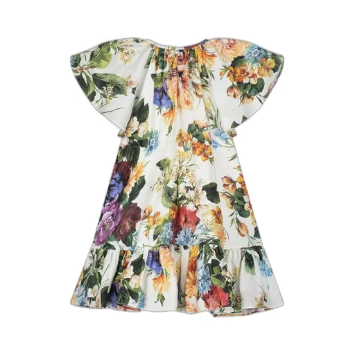 Dolce & Gabbana Kids Floral-Print Gathered Dress