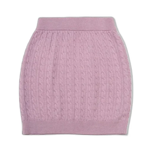 Dolce & Gabbana Kids Logo Embellished Cable-Knit Skirt