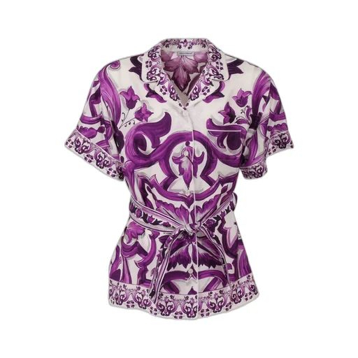 Dolce & Gabbana Kids Majolica Printed Twill Shirt