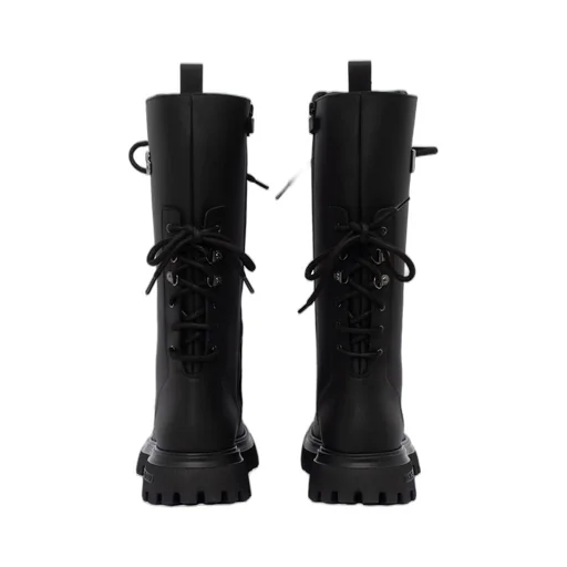 Dolce & Gabbana Kids Logo-Plaque Lace-Up Boots