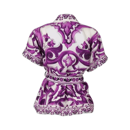 Dolce & Gabbana Kids Majolica Printed Twill Shirt