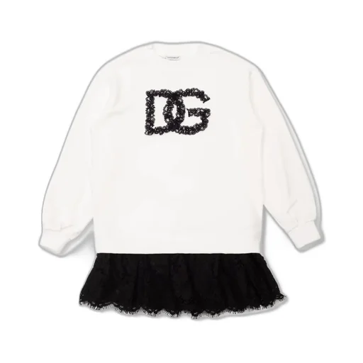 Dolce & Gabbana Kids Dg Logo Patch Sweatshirt-Style Jersey Dress
