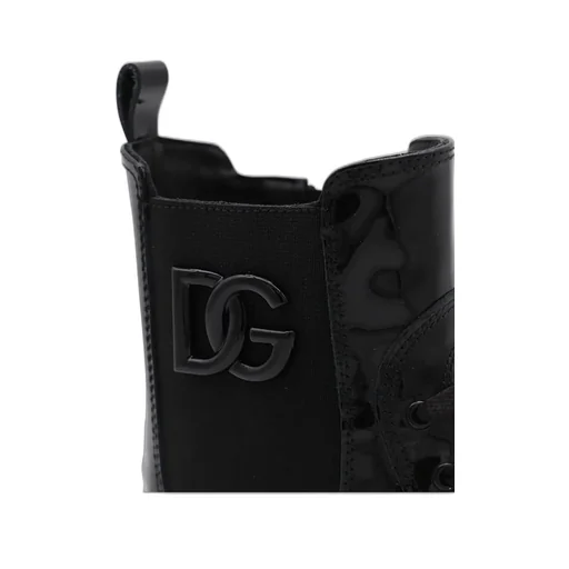 Dolce & Gabbana Kids Logo Plaque Lace-Up Boots