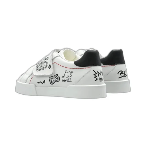 Dolce & Gabbana Kids Graphic Printed Touch-Strap Sneakers