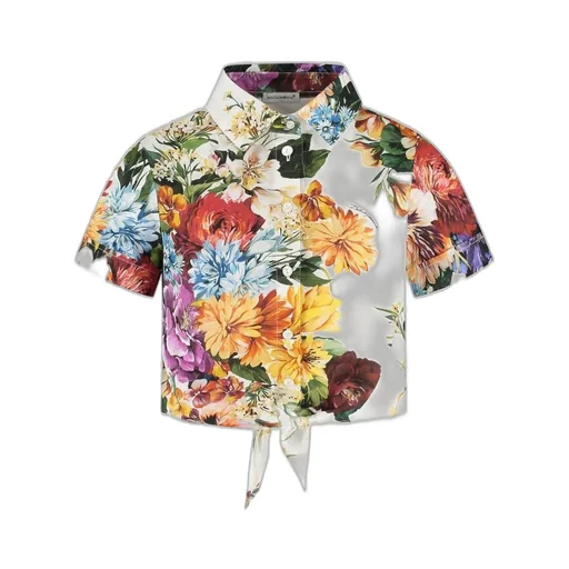 Dolce & Gabbana Kids Floral-Printed Short-Sleeved Shirt