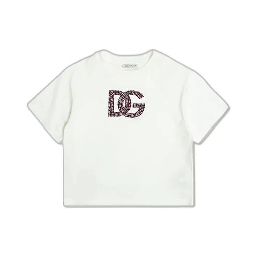 Dolce & Gabbana Kids Dg Logo Embellished Jersey T-Shirt