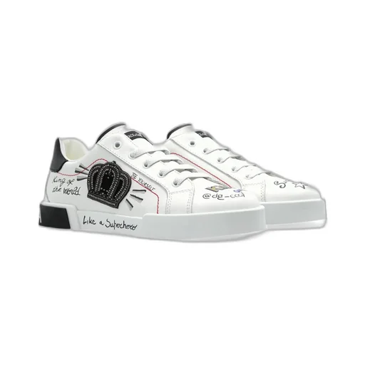 Dolce & Gabbana Kids Graphic Printed Embellished Lace-Up Sneakers