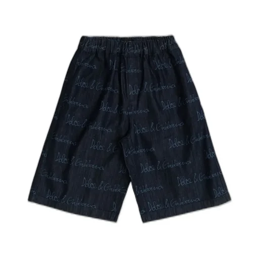 Dolce & Gabbana Kids Logo-Printed Denim Shorts