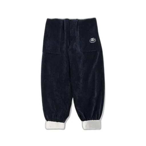 Dolce & Gabbana Kids Logo Embroidered Straight-Leg Corduroy Trousers