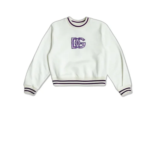 Dolce & Gabbana Kids Dg Embroidery Majolica-Print Crew Neck Sweatshirt