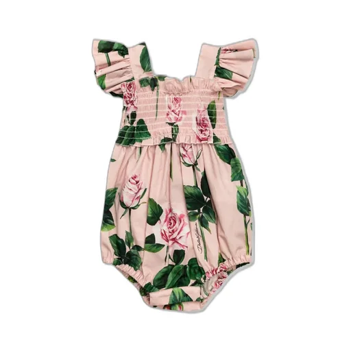 Dolce & Gabbana Kids Floral Printed Ruffled Dress